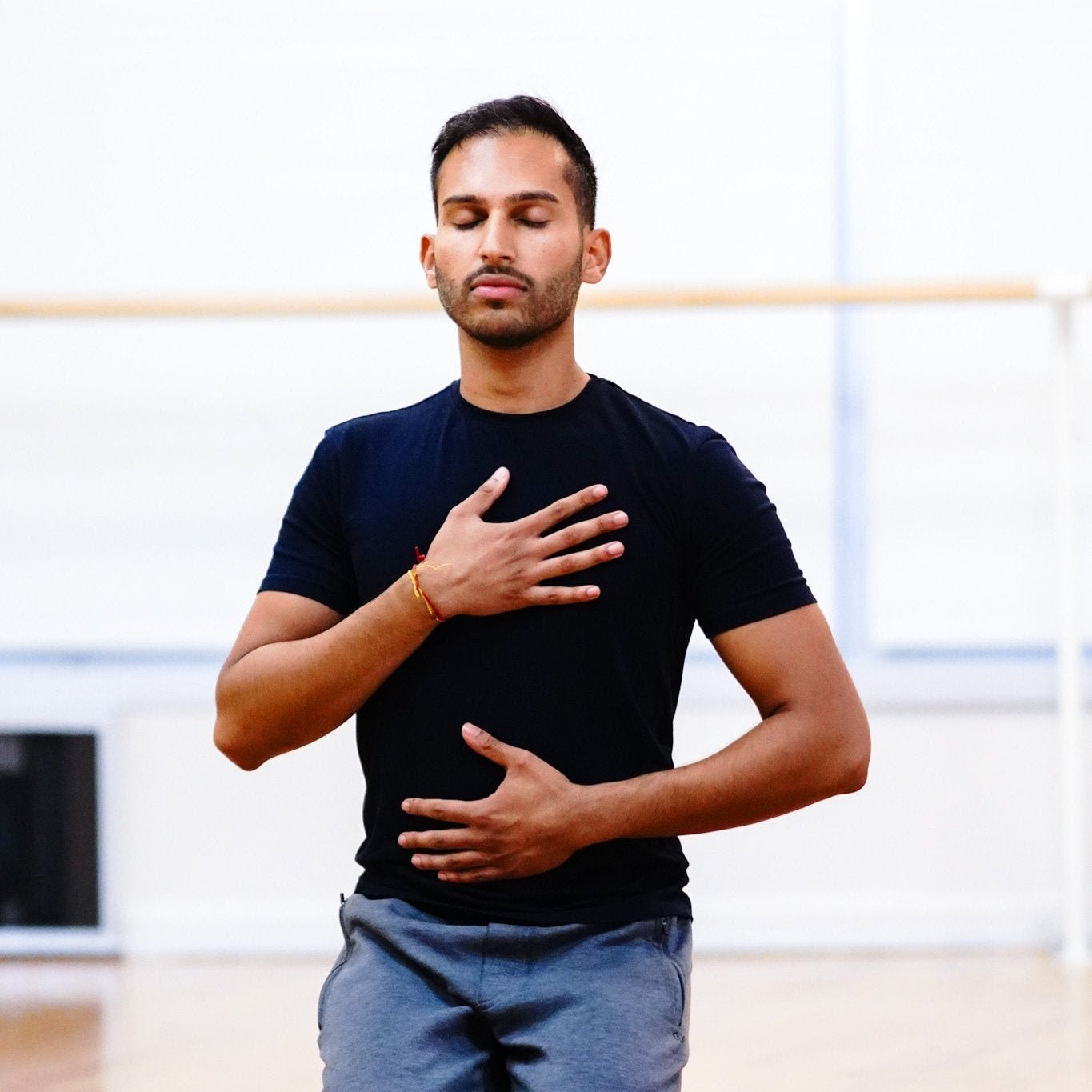 Raj doing breathwork